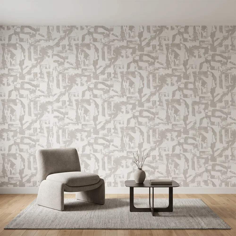 Abstract Geometric Grey Textured Wallpaper