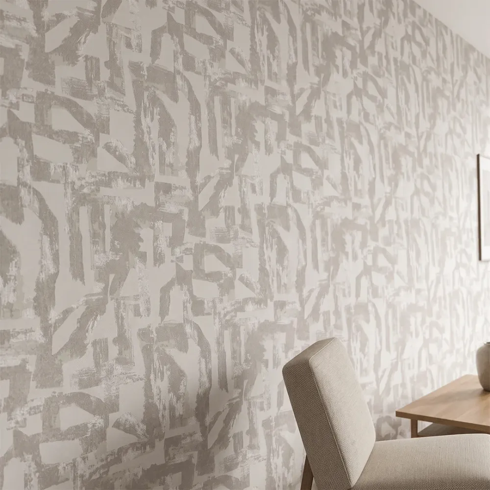Abstract Geometric Grey Textured Wallpaper