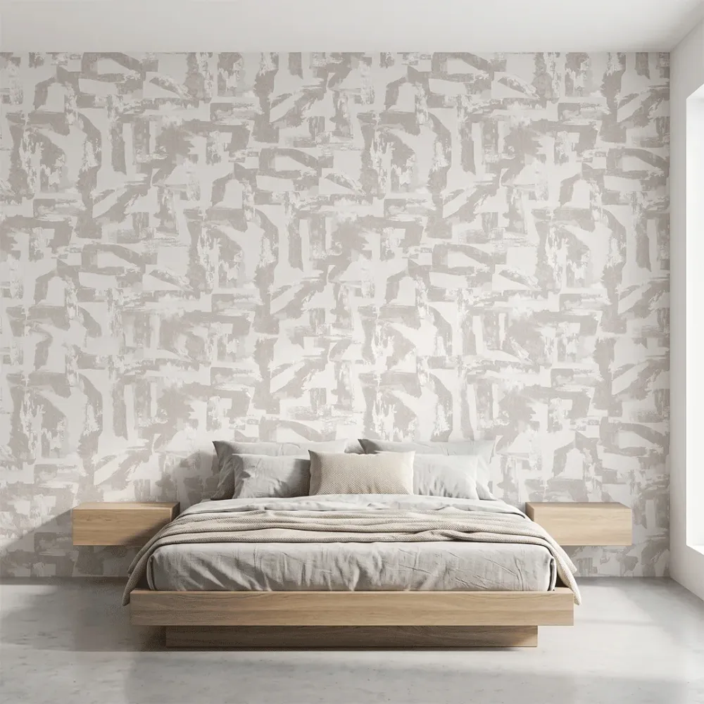Abstract Geometric Grey Textured Wallpaper