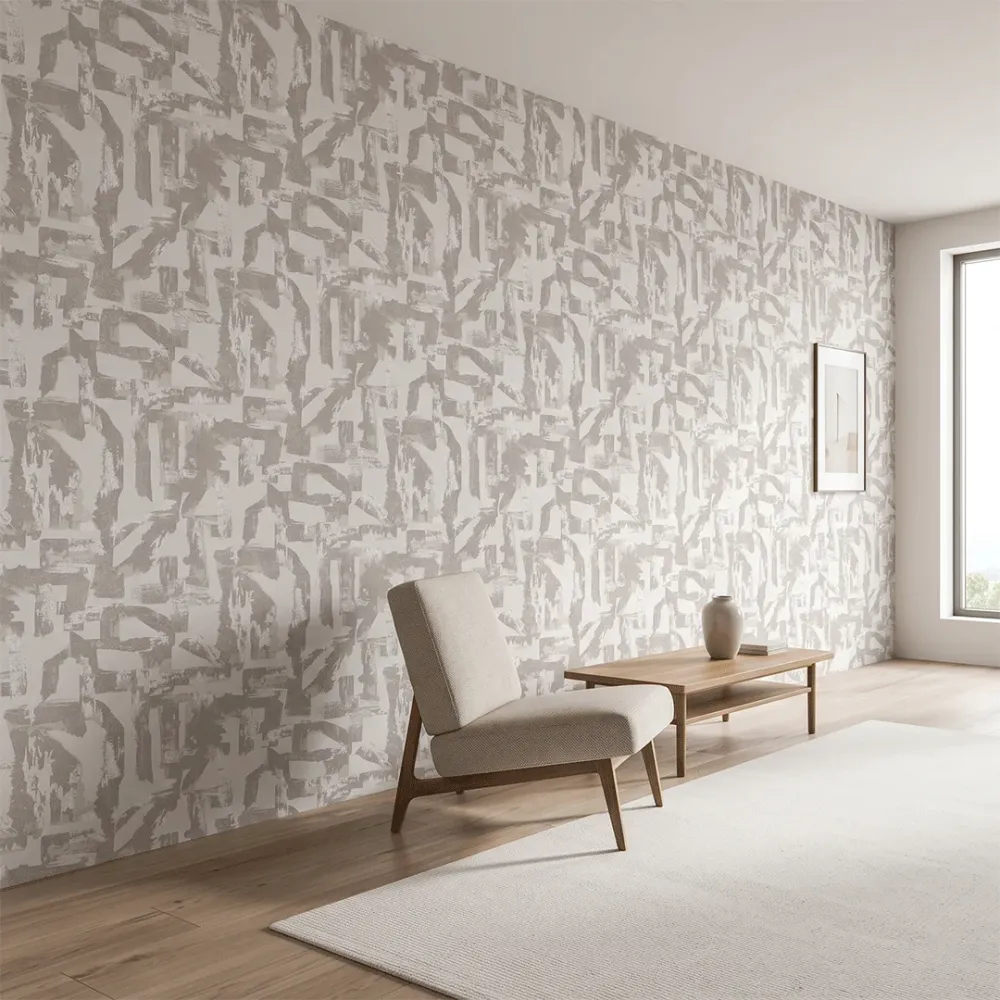 Abstract Geometric Grey Textured Wallpaper