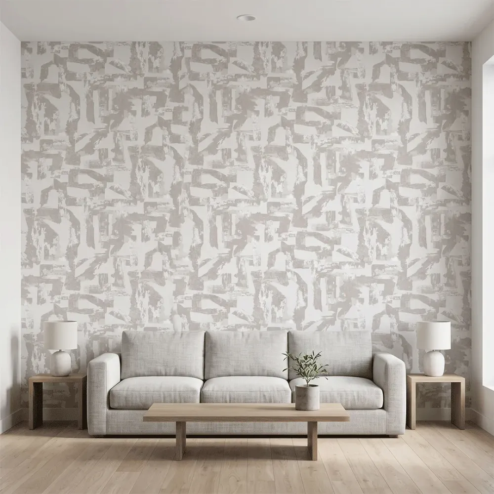 Abstract Geometric Grey Textured Wallpaper