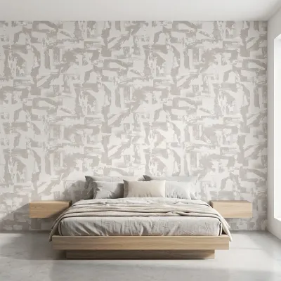 Abstract Geometric Grey Textured Wallpaper
