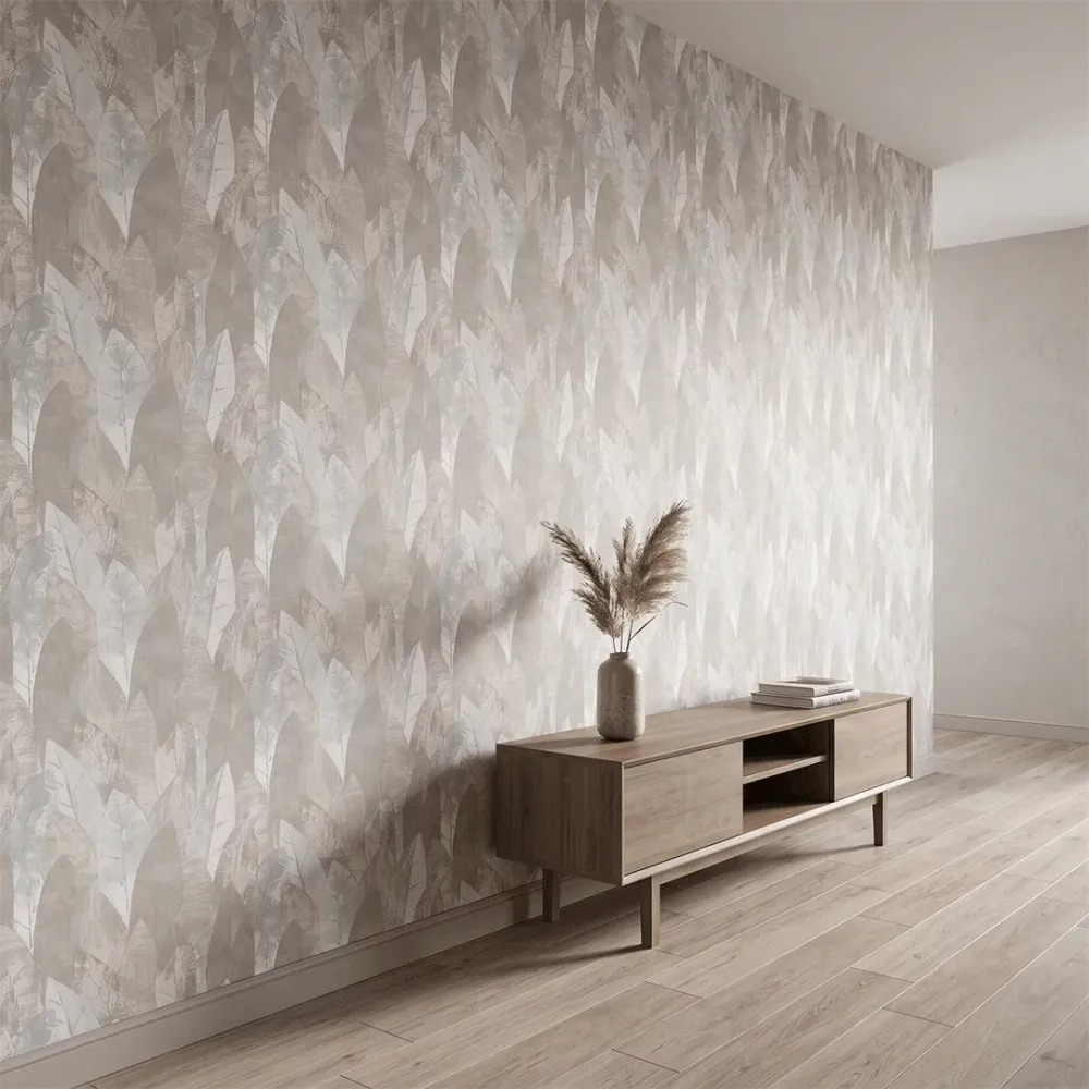 Abstract Grey Leaf Texture Wallpaper