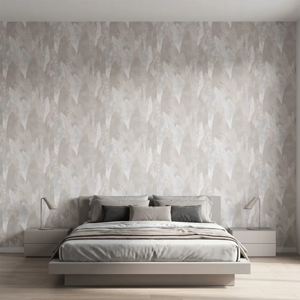 Abstract Grey Leaf Texture Wallpaper