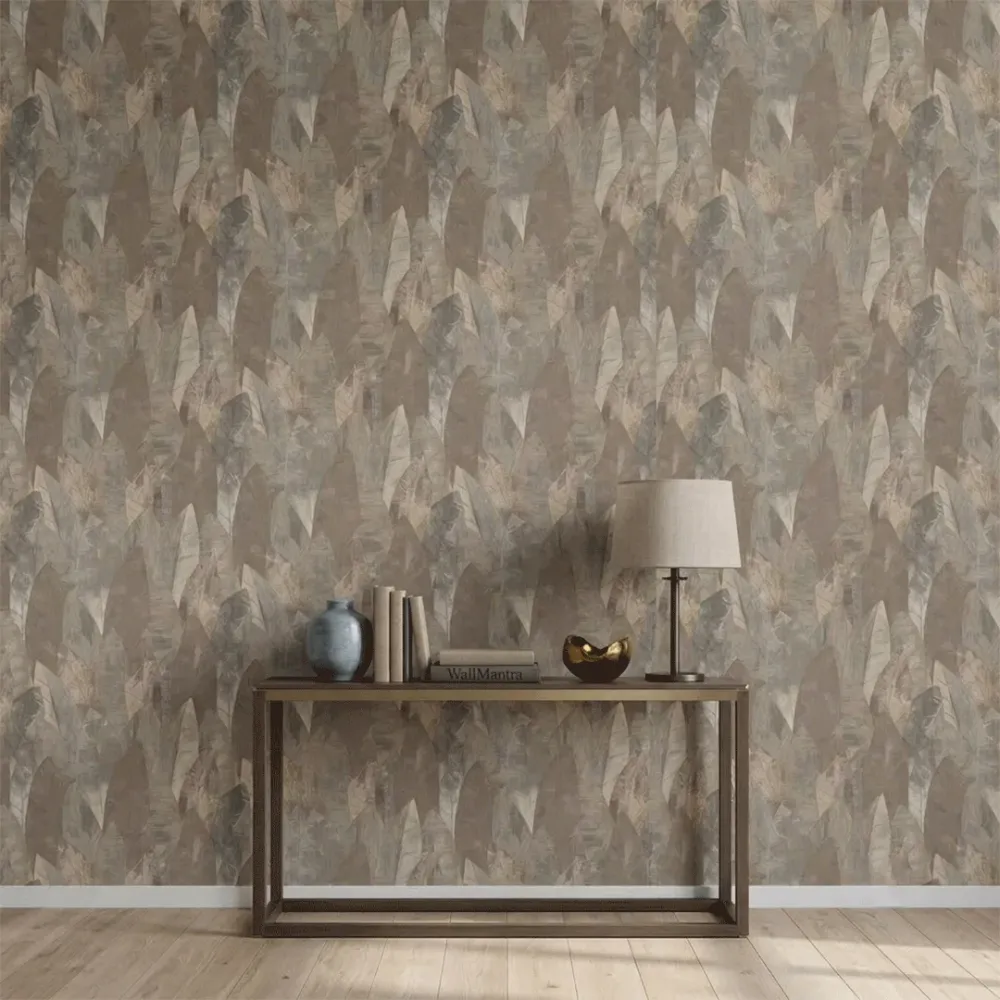 Abstract Taupe Leaf Texture Wallpaper