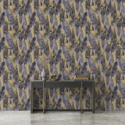 Abstract Navy Blue Leaf Texture Wallpaper