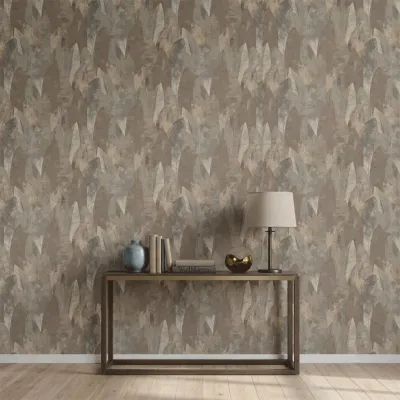 Abstract Taupe Leaf Texture Wallpaper
