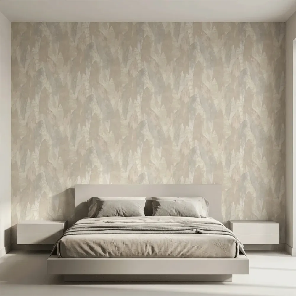 Abstract Ivory Leaf Texture Wallpaper