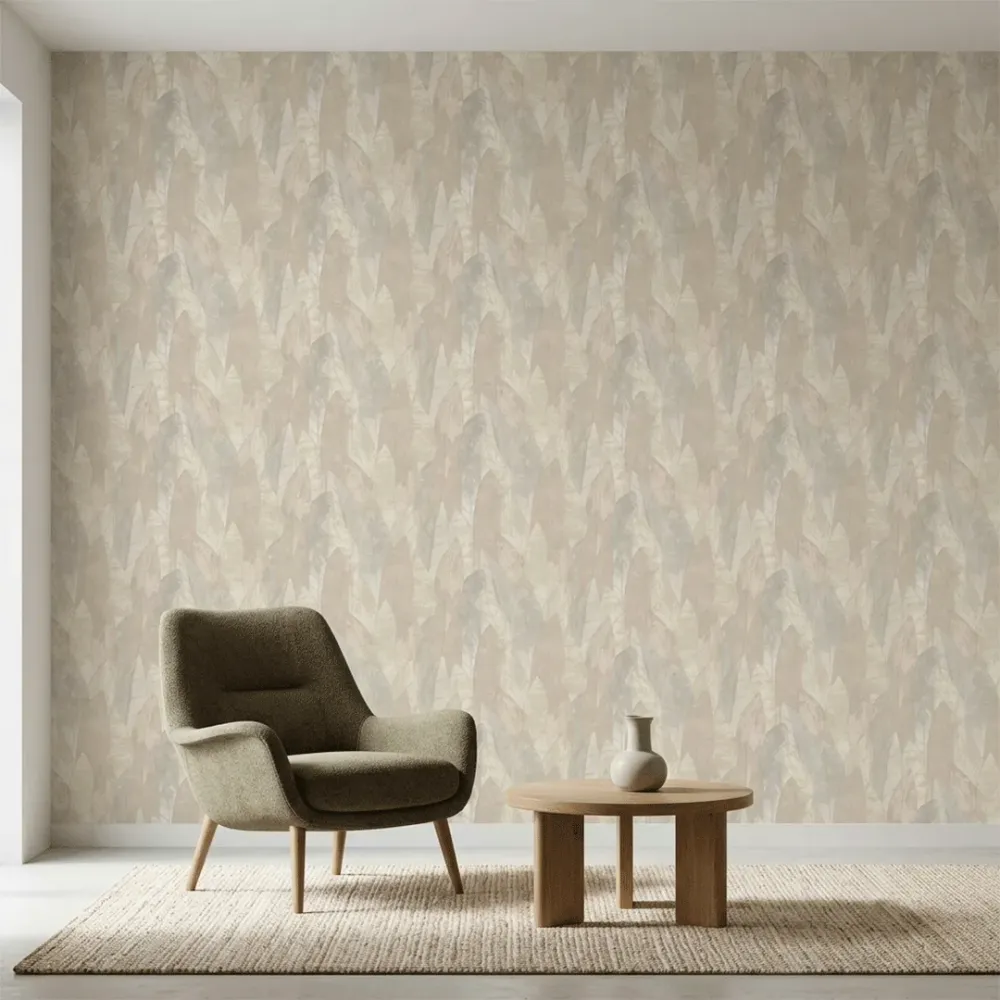 Abstract Ivory Leaf Texture Wallpaper