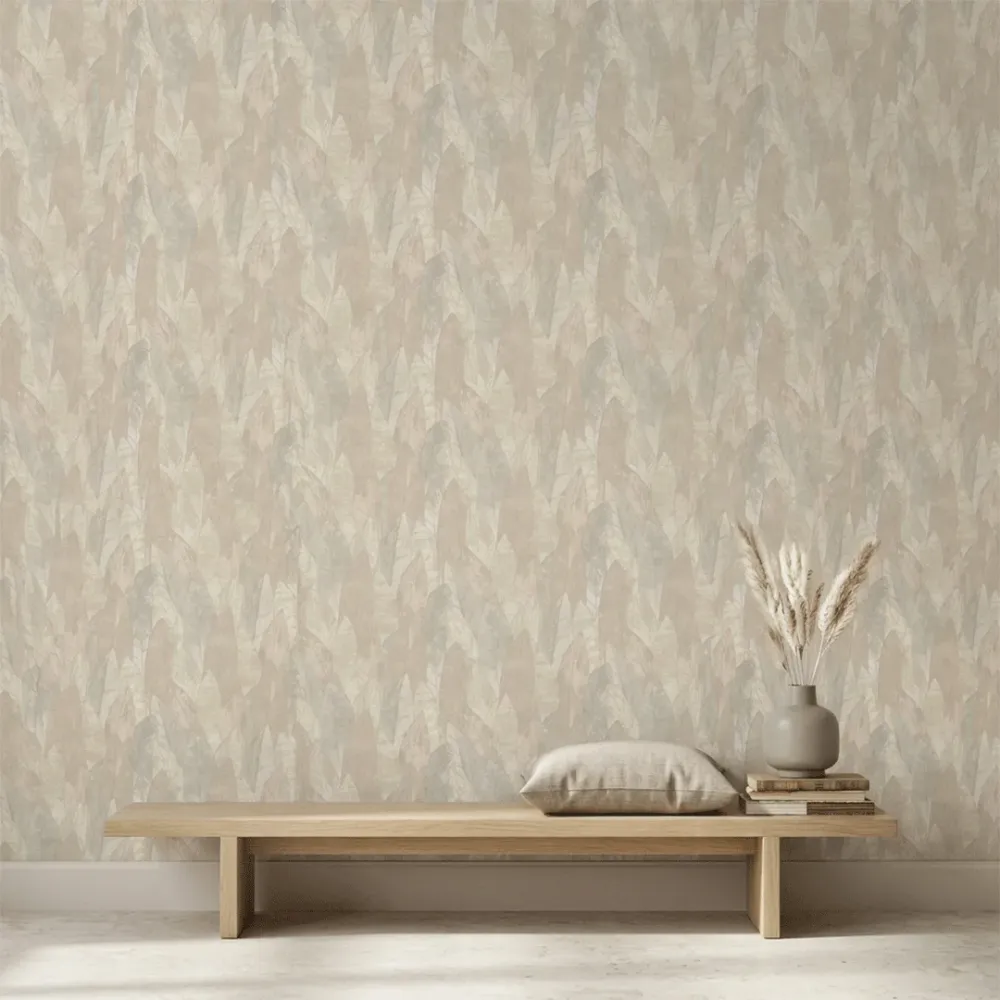 Abstract Ivory Leaf Texture Wallpaper