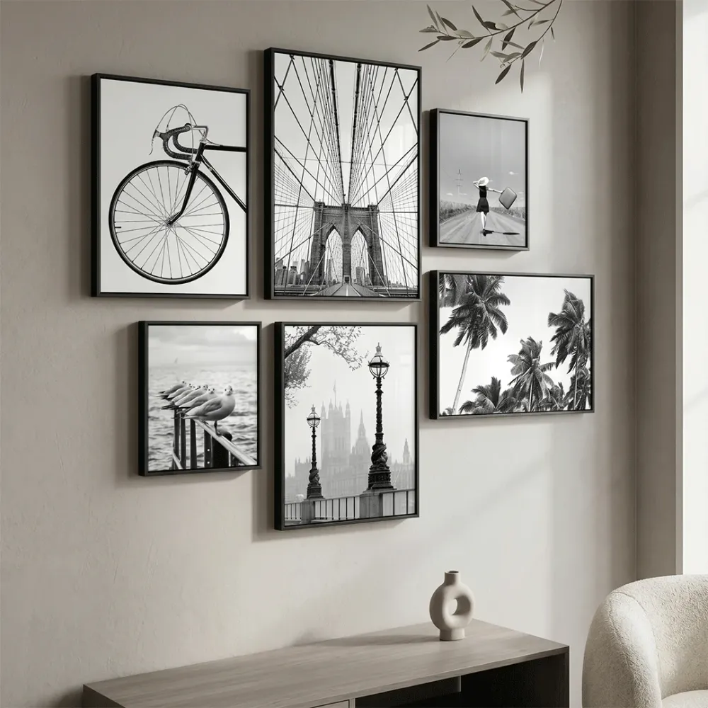 Achromatic London Wall Frame Set of 6