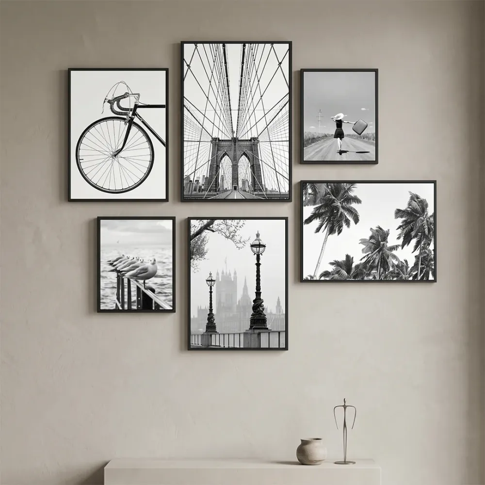 Achromatic London Wall Frame Set of 6