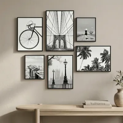 Achromatic London Wall Frame Set of 6