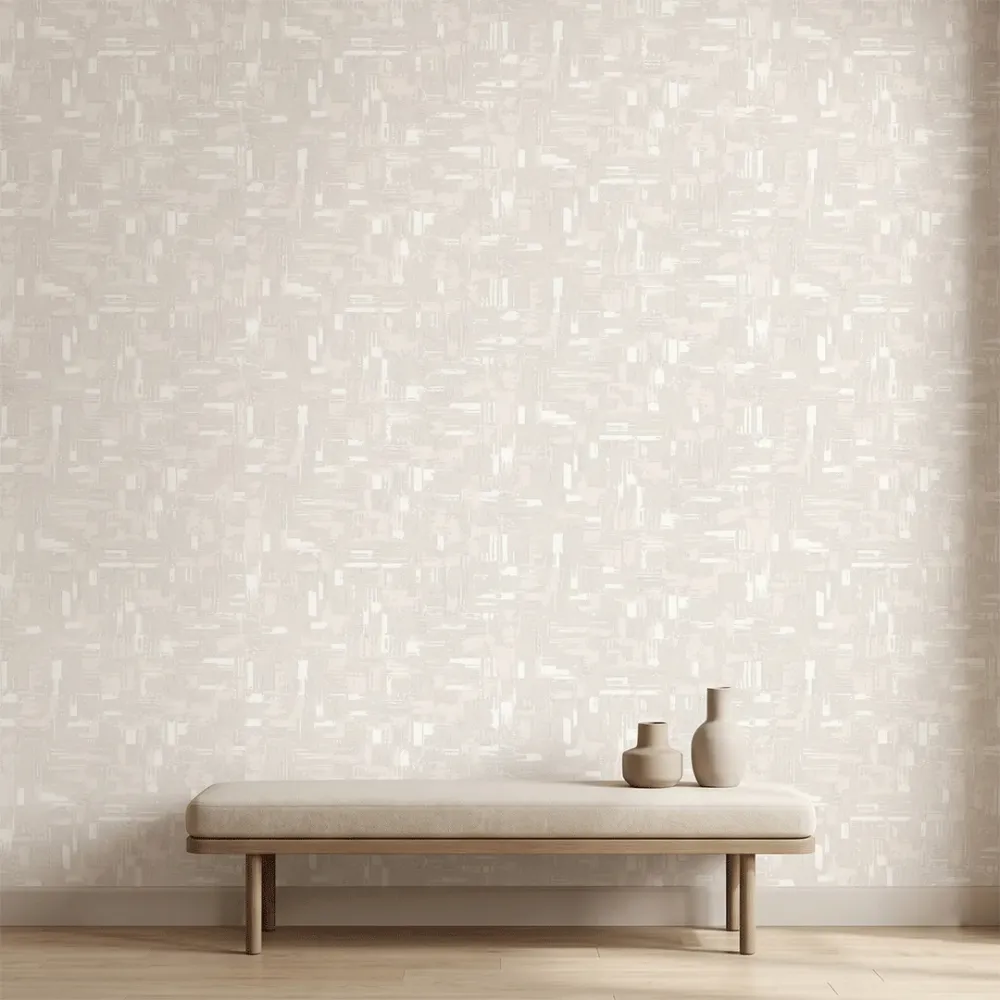 Alabaster Frost Abstract Brushstroke Texture Wallpaper