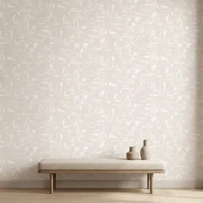 Alabaster Frost Abstract Brushstroke Texture Wallpaper