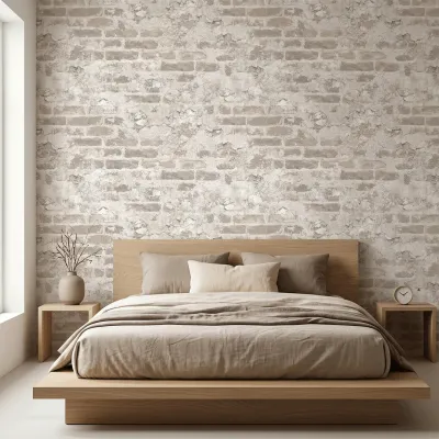 Antique Limestone Plaster Brick Wallpaper