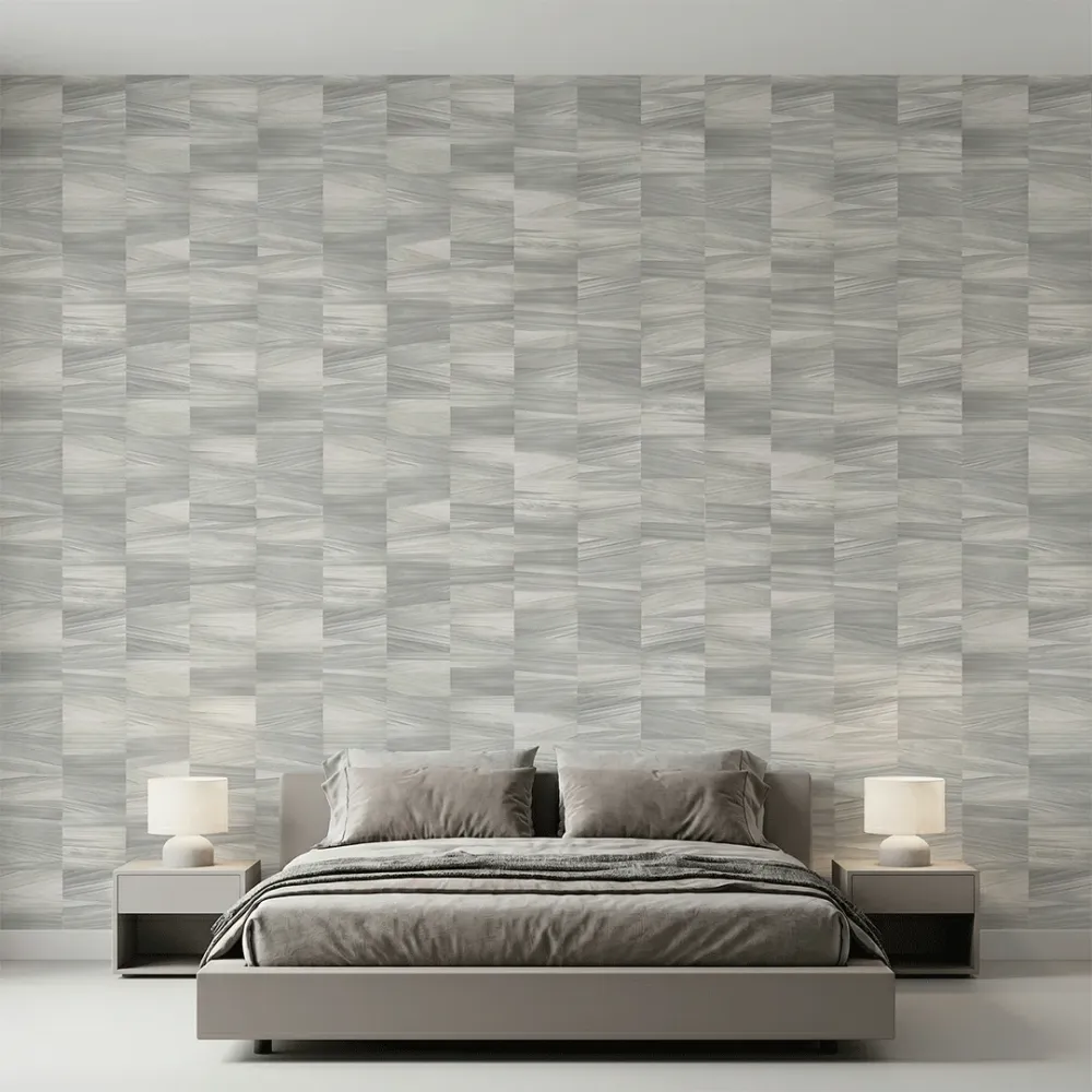 Arctic Silver Geometric Wallpaper 