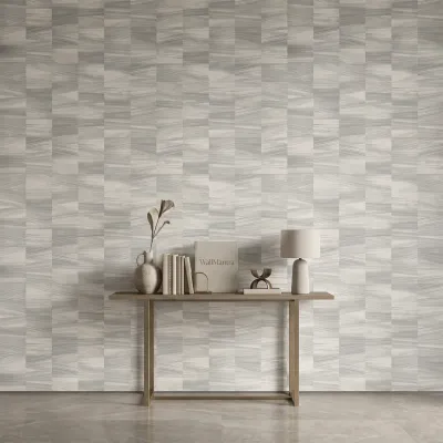 Arctic Silver Geometric Wallpaper