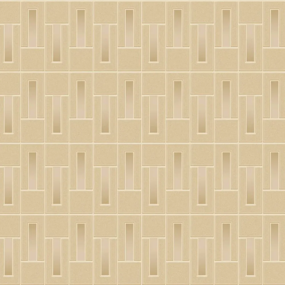 Art Deco Linear Panel Wallpaper - Champagne Beige 