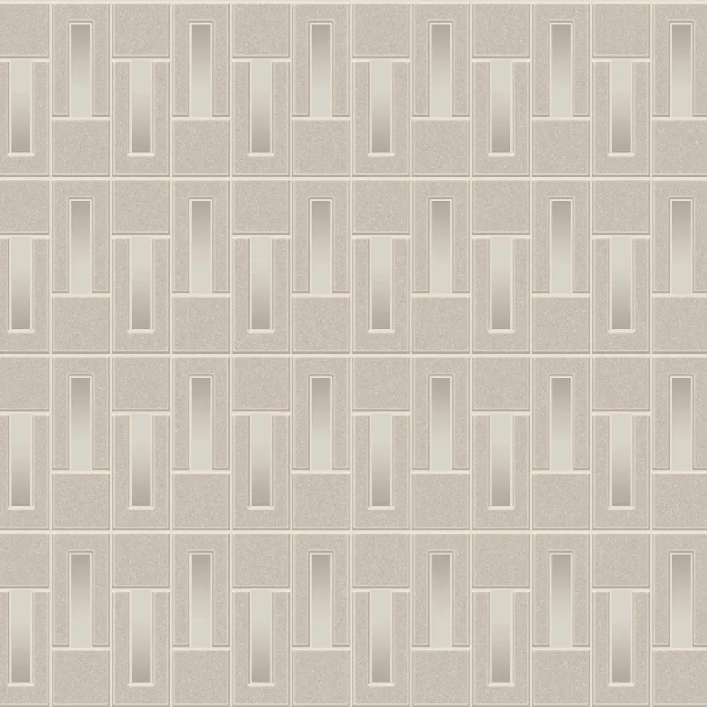 Art Deco Linear Panel Wallpaper - Pebble Beige 