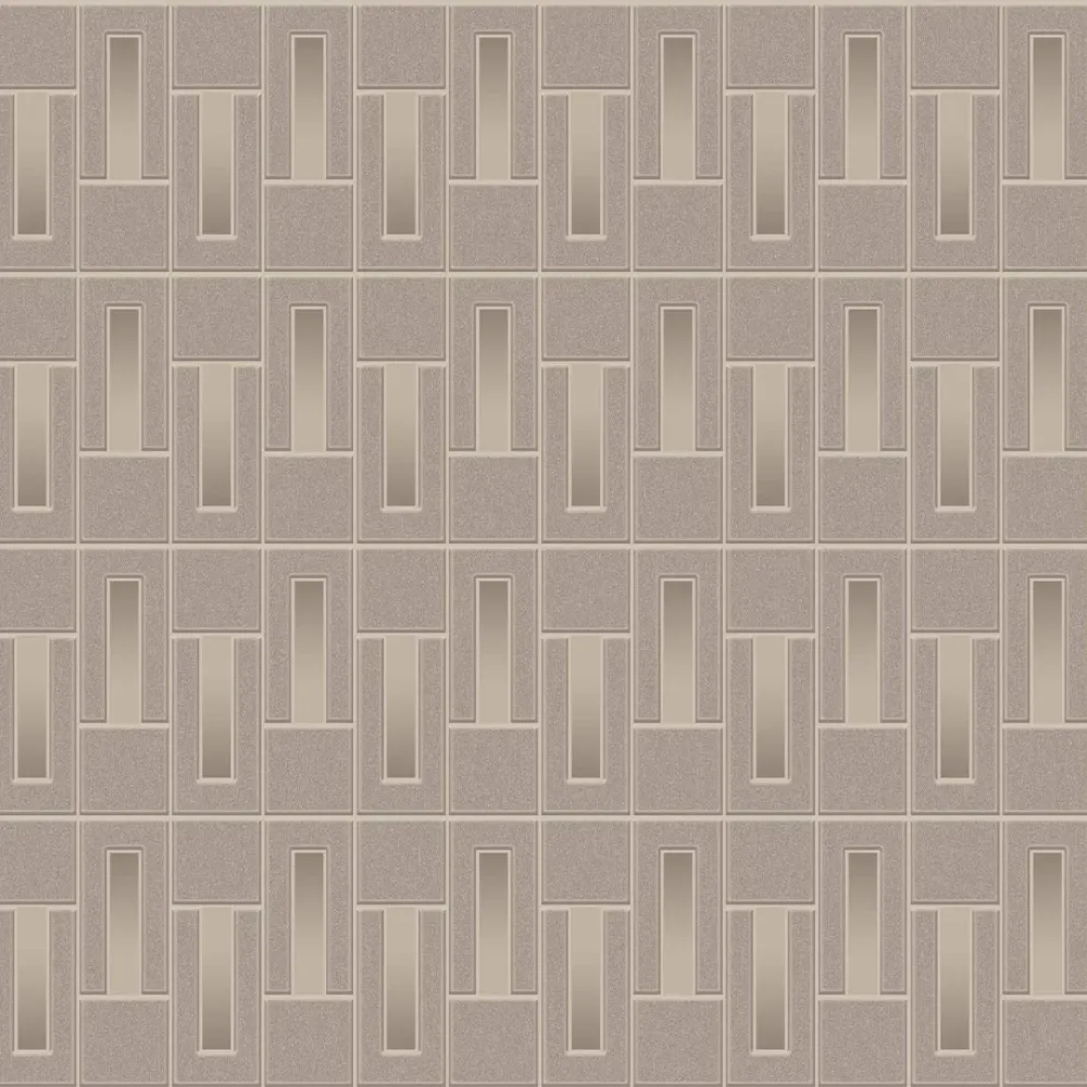 Art Deco Linear Panel Wallpaper - Stone Taupe 