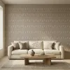 Art Deco Linear Panel Wallpaper - Stone Taupe