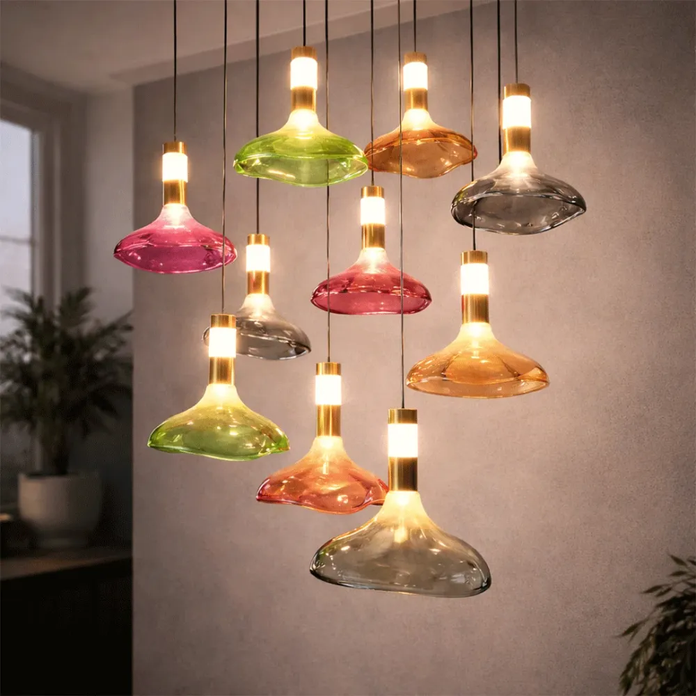 Aurora Melt Glass Cluster Pendant Light – Modern Artistic Hanging Lamp 