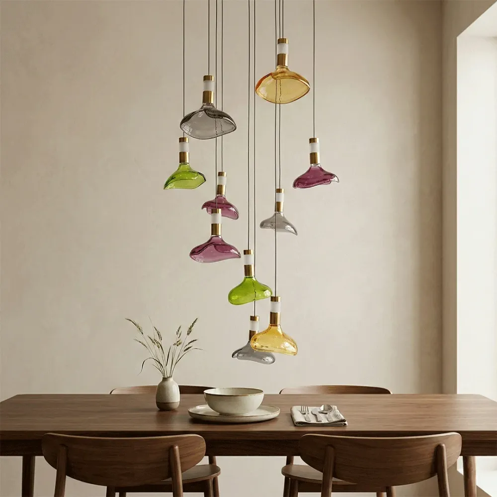 Aurora Melt Glass Cluster Pendant Light – Modern Artistic Hanging Lamp