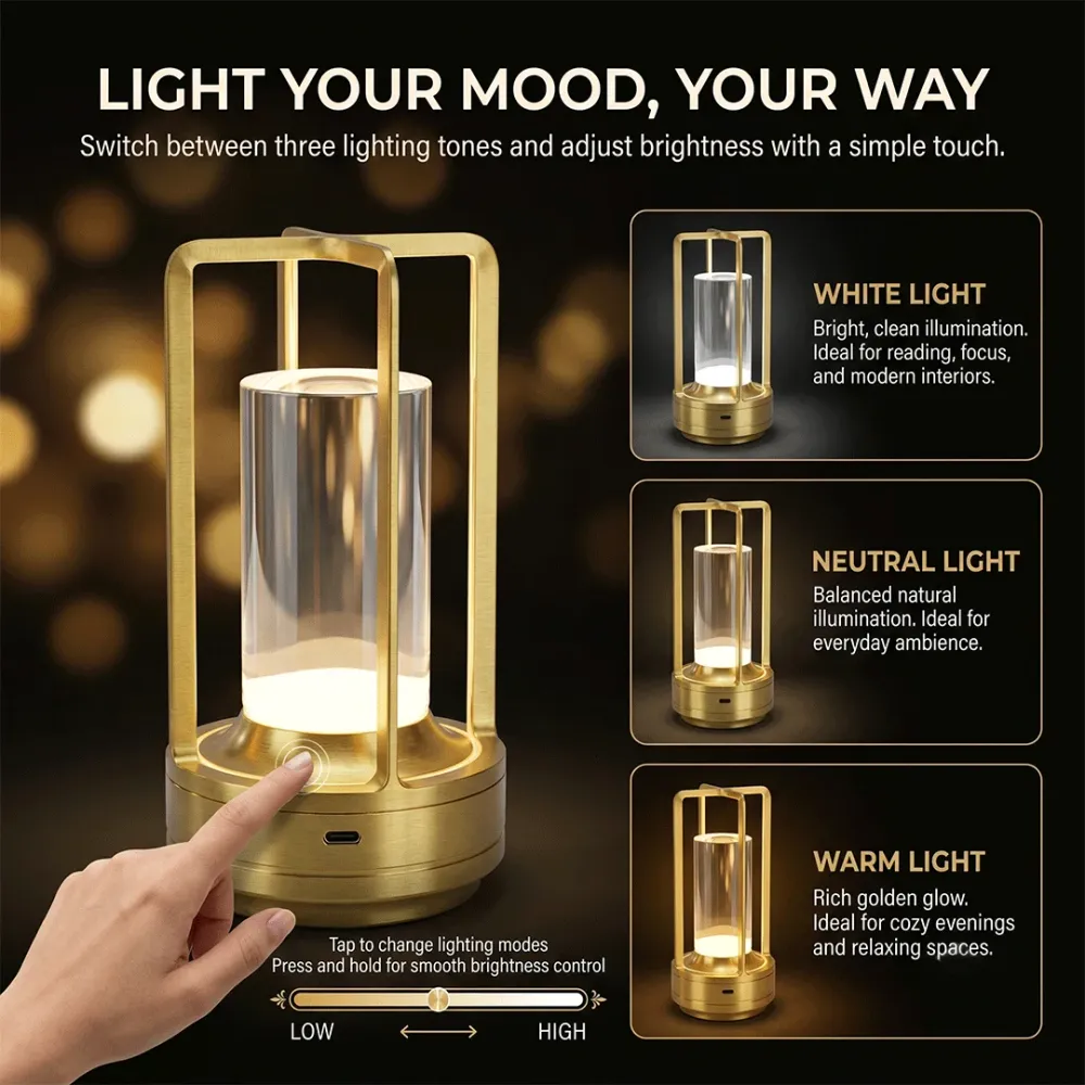 Aurum Crystal Rechargeable Table Lamp 