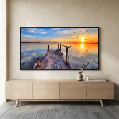 Beach Sunset Ocean Scenery Canvas Wall Painting