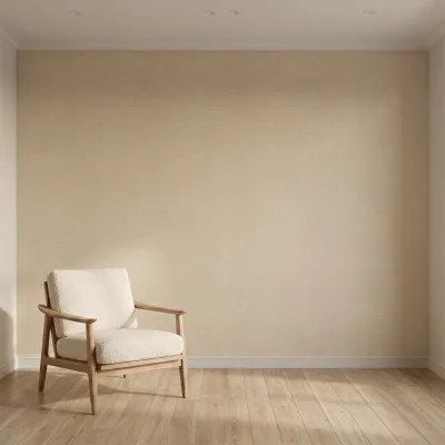 Beige Linen Texture Plain Wallpaper