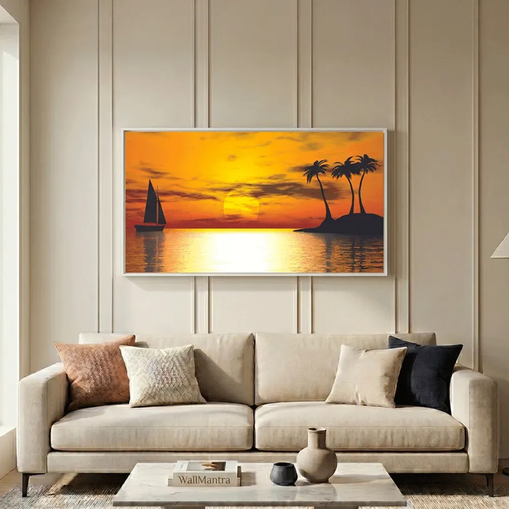Big Panoramic Beautiful Sunset Scenery Canvas Painting