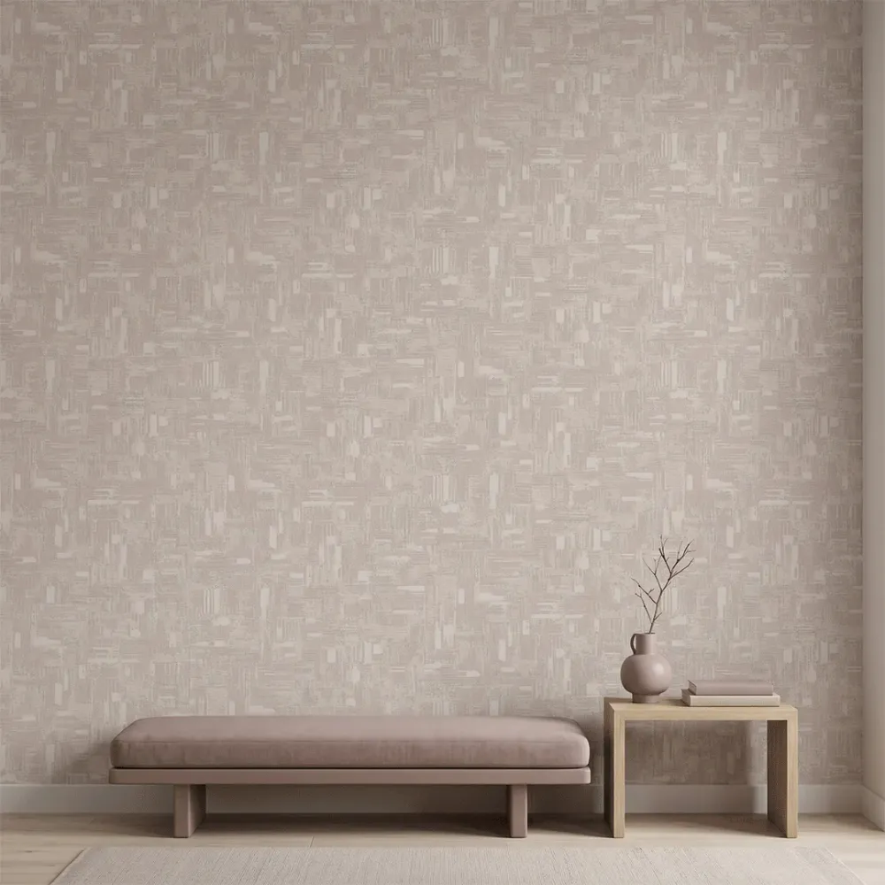 Blush Taupe Abstract Brushstroke Texture Wallpaper