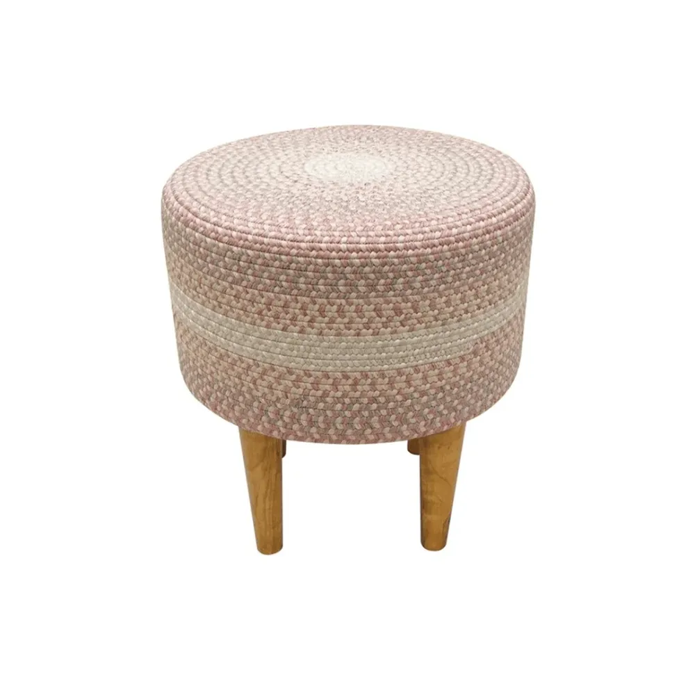 BlushWeave Indoor Round Braided Pouffe Stool 