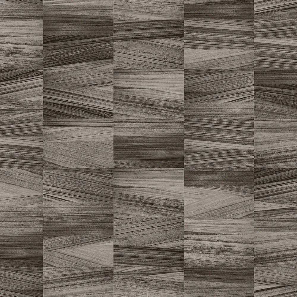 Charcoal Walnut Geometric Wallpaper 