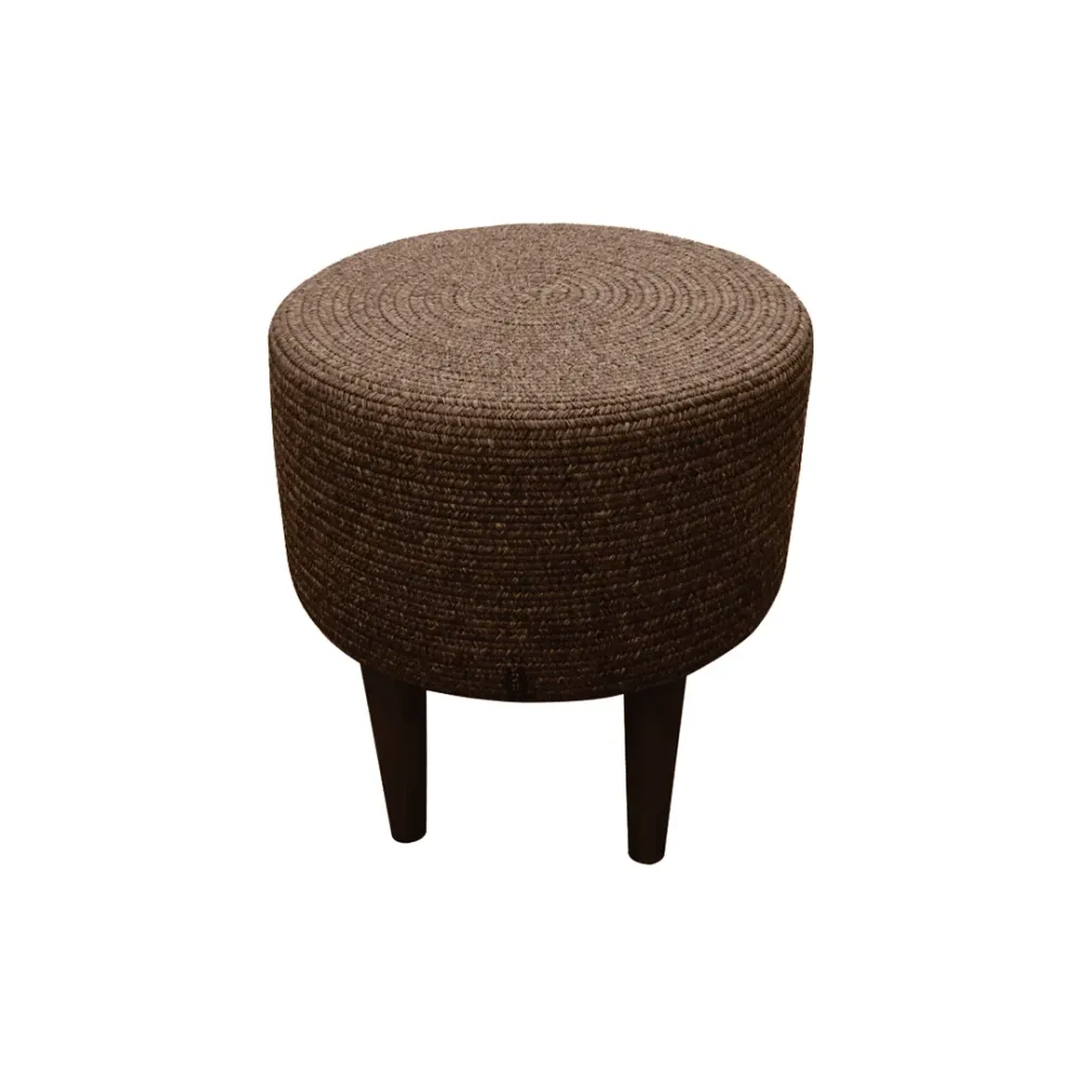 Cocoa Haven Indoor Round Braided Pouffe Stool 