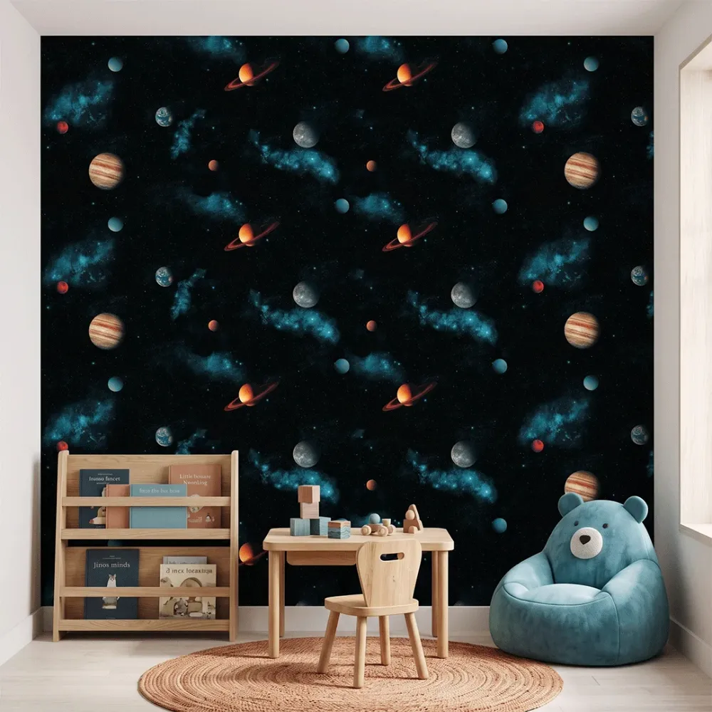 Solar System Space Wallpaper | Premium Korean Vinyl Galaxy & Planet Wallpaper