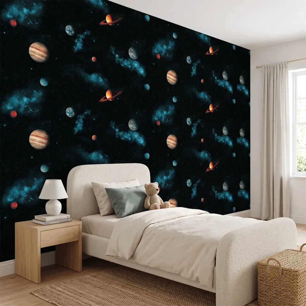 Solar System Space Wallpaper | Premium Korean Vinyl Galaxy & Planet Wallpaper