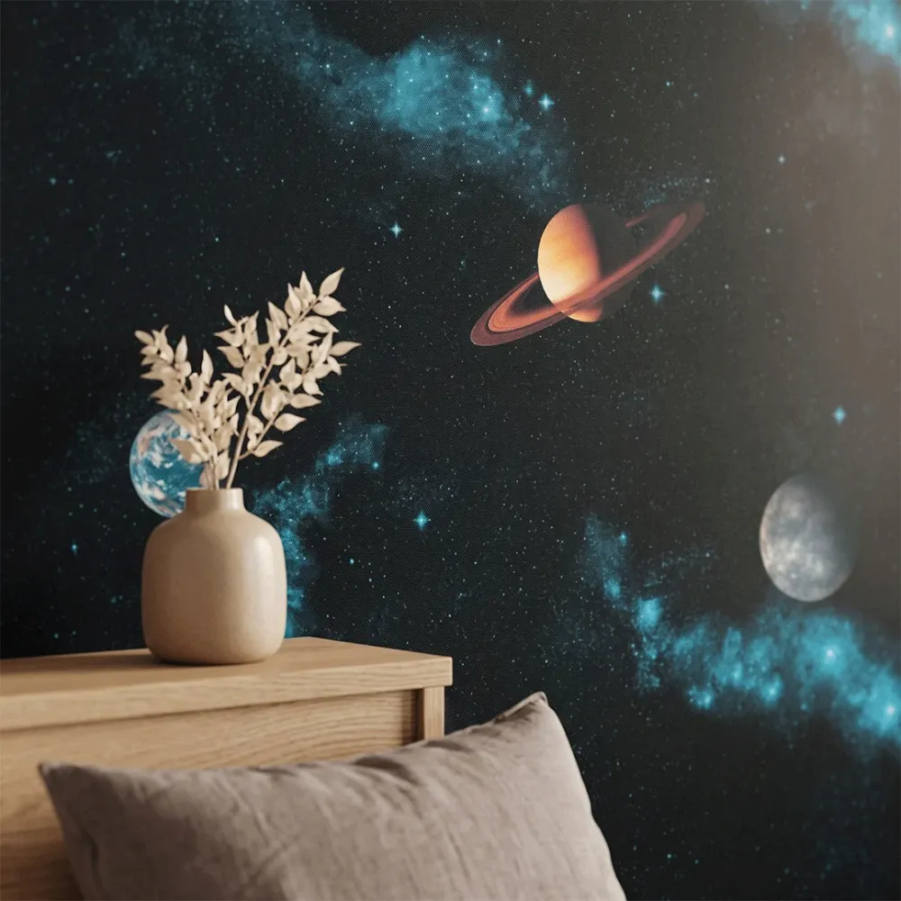 Solar System Space Wallpaper | Premium Korean Vinyl Galaxy & Planet Wallpaper