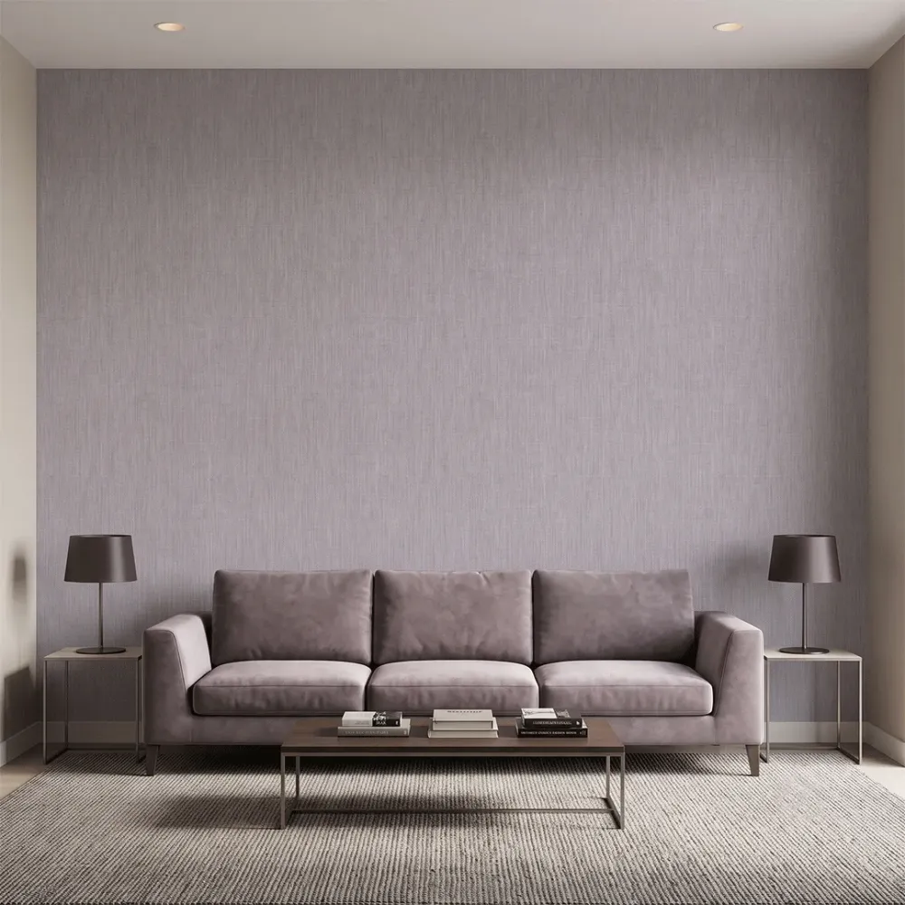 Deep Grey Linen Texture Wallpaper