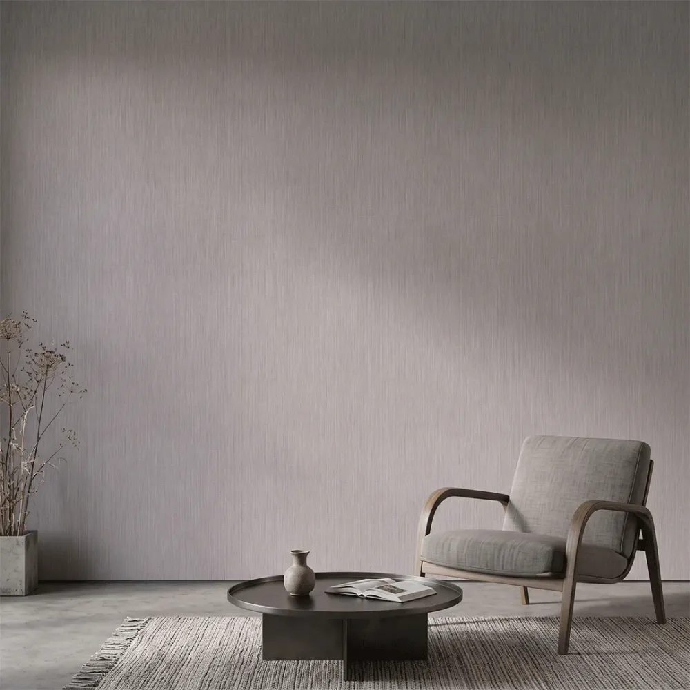 Deep Grey Linen Texture Wallpaper