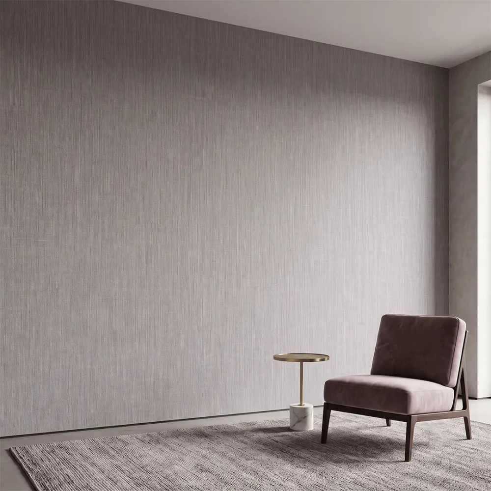 Deep Grey Linen Texture Wallpaper