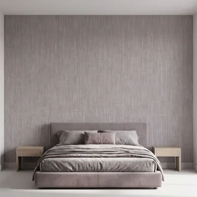 Deep Grey Linen Texture Wallpaper