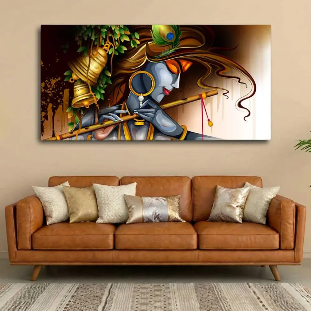 Divine Resonance of Krishna Canvas Wall Painting With Frame