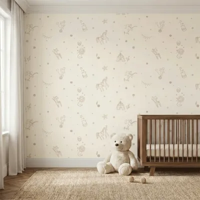 Dreamy Circus Nursery Wallpaper | Premium Korean Vinyl Kids Wallpaper