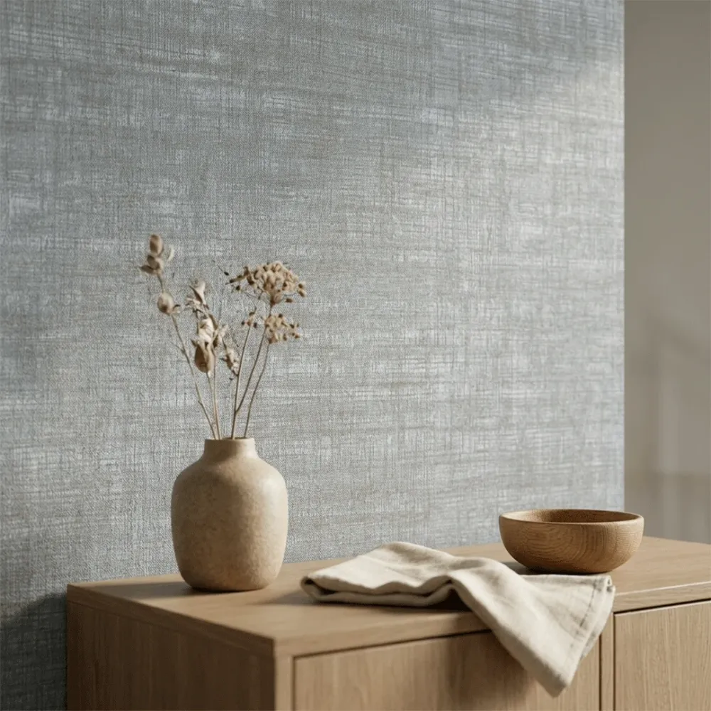 Dusty Blue Crosshatch Texture Wallpaper
