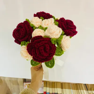Handcrafted Crochet Eternal Rose Bouquet