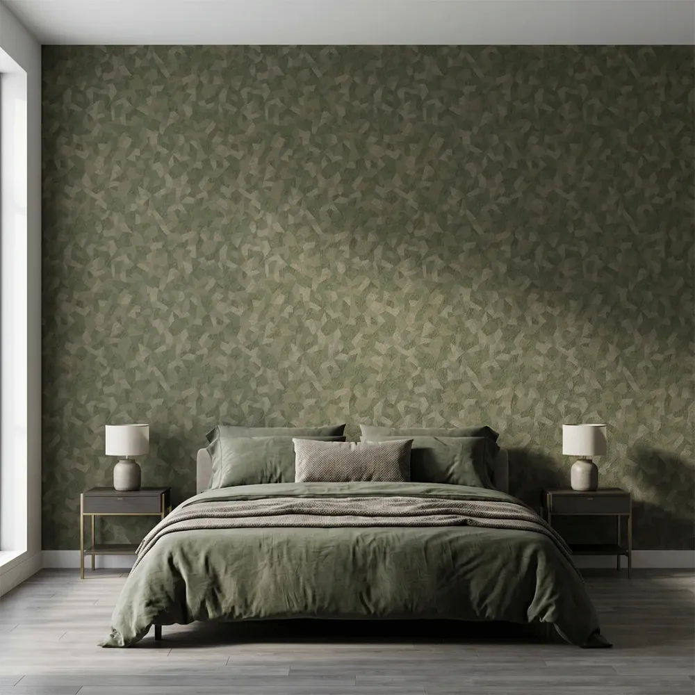 Forest Moss Facet Geometric Texture Wallpaper