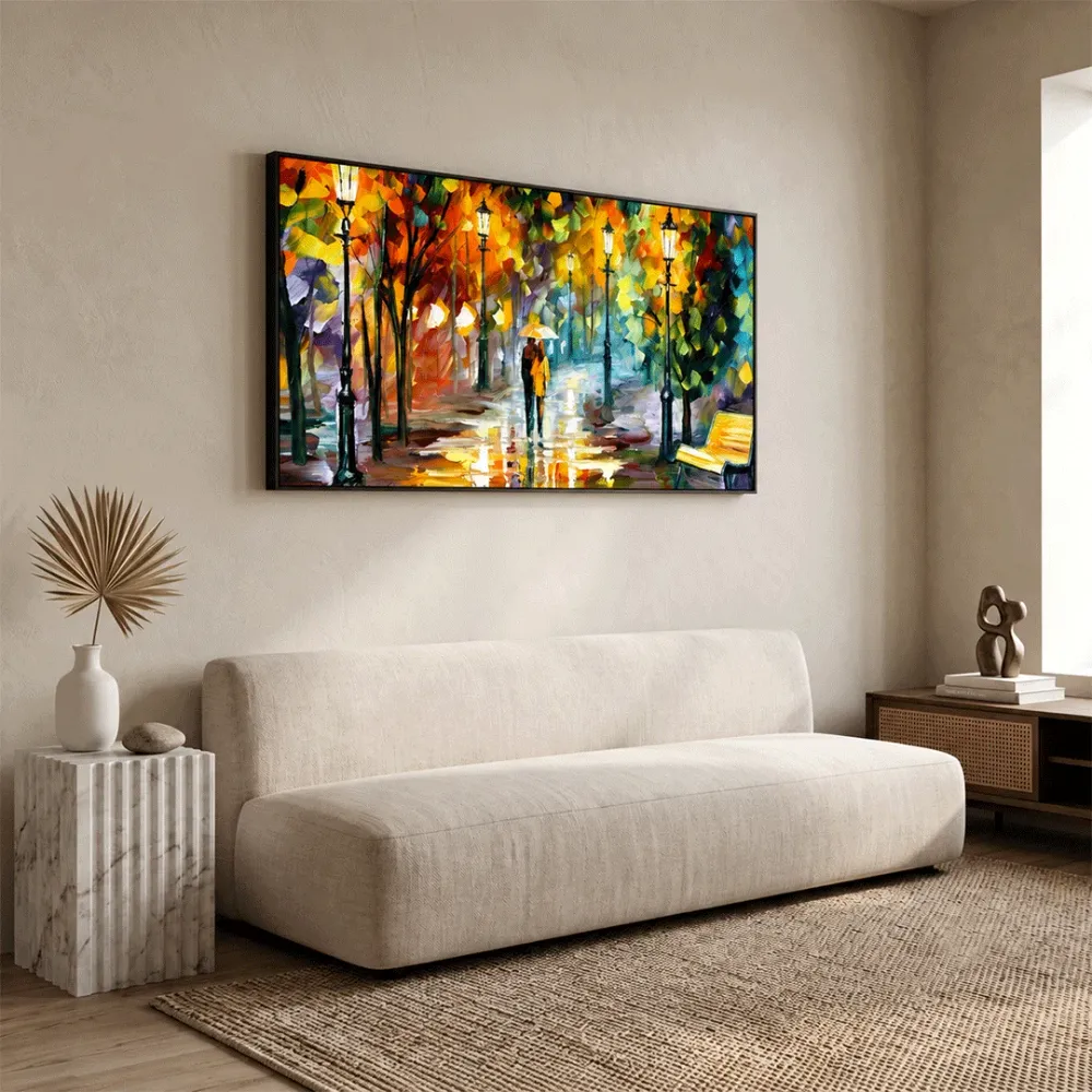 Forest Scenery Panoramic Canvas Wall Painting With Frame