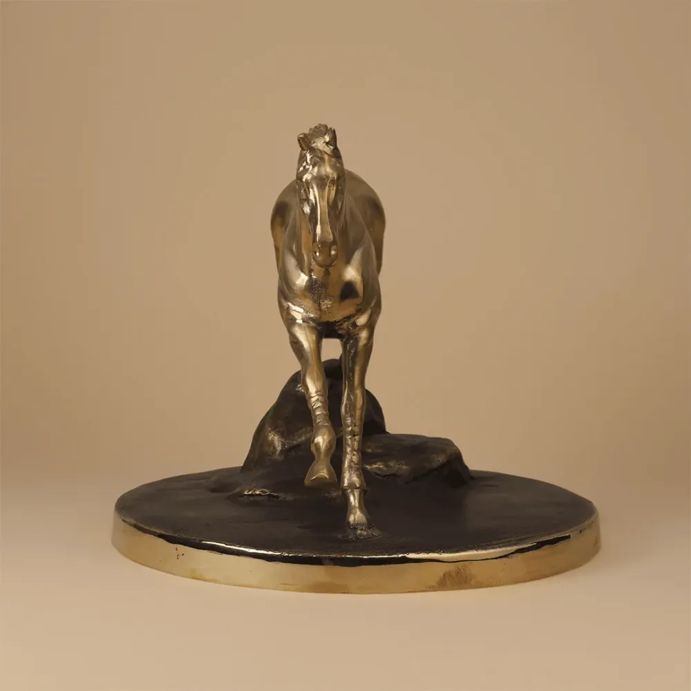 Galloping Horse Solid Brass Sculpture – Statement Luxe Decor 